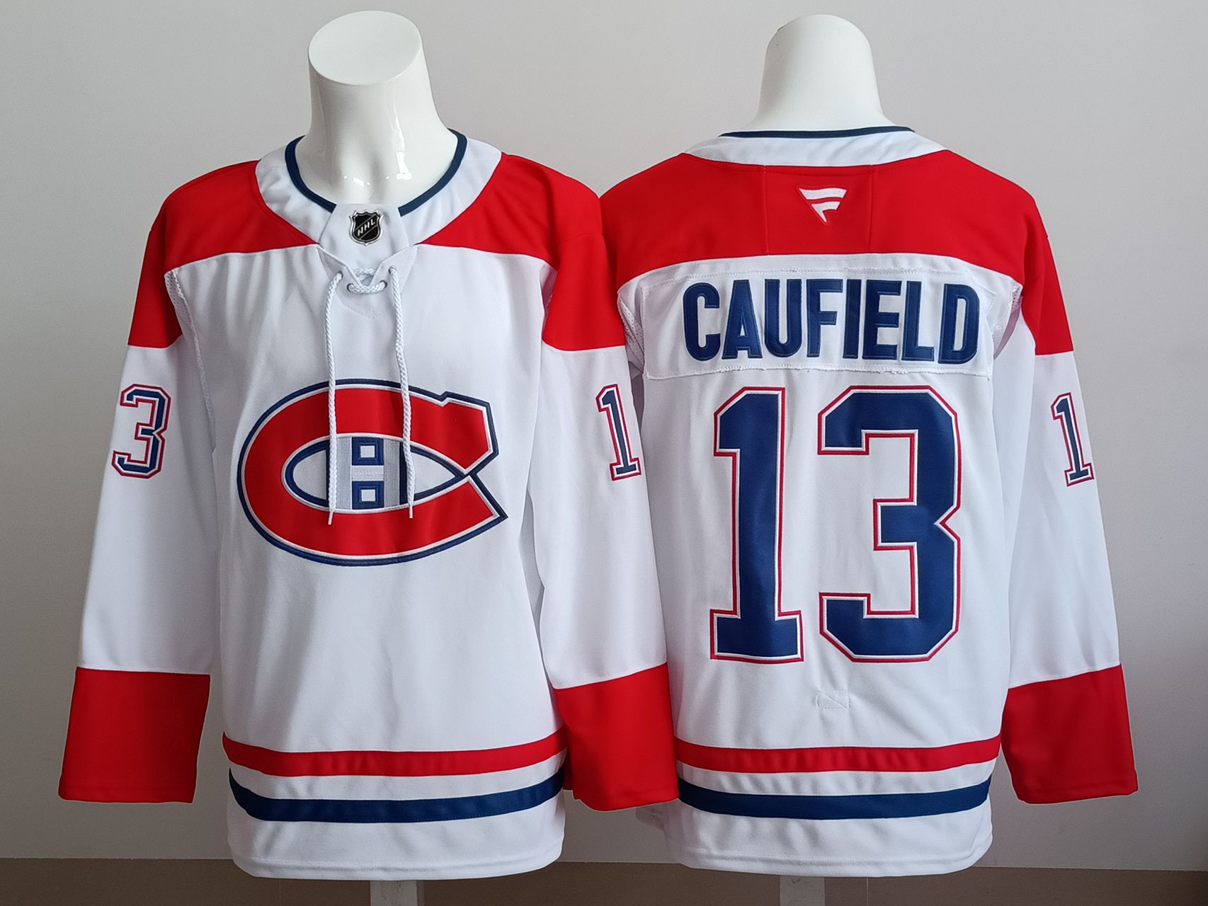 Men 2025 Montreal Canadiens #13 Caufield White NHL Jersey style 01